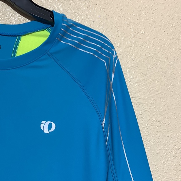 Pearl Isumi Men's Tee Activewear Elite L NWT  Blue Black Stretchy Reflective - Picture 4 of 16